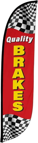 Miniatura 28 de LookOurWay Bandera de plumas, bandera publicitaria de 12 pies de alto para promoción de negocios y eventos, solo bandera, detalles automáticos