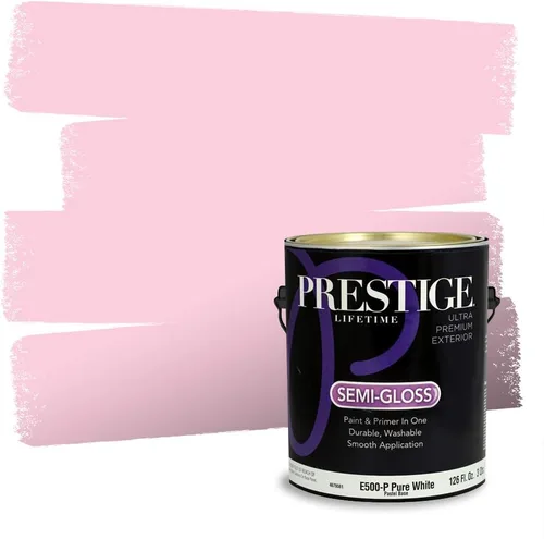 Miniatura 92 de Prestige Paints Pintura exterior e imprimación en uno, 1 galón, plano, coincidencia comparable de Valspar* Amber Rose*