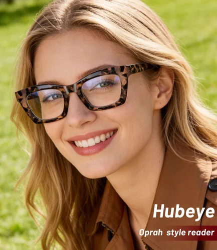 Miniatura 7 de Hubeye Lentes de lectura estilo Oprah para mujeres, gafas de lectura estilo stylis con bloqueo de luz azul y bisagra de resorte Gris y marrón.
