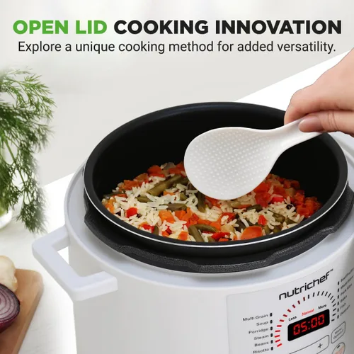Miniatura 4 de NutriChef Olla a Presión Eléctrica de 6 Cuartos Olla a Presión Digital de Mostrador de 12 Funciones Tiempo y Temperatura Ajustables Función