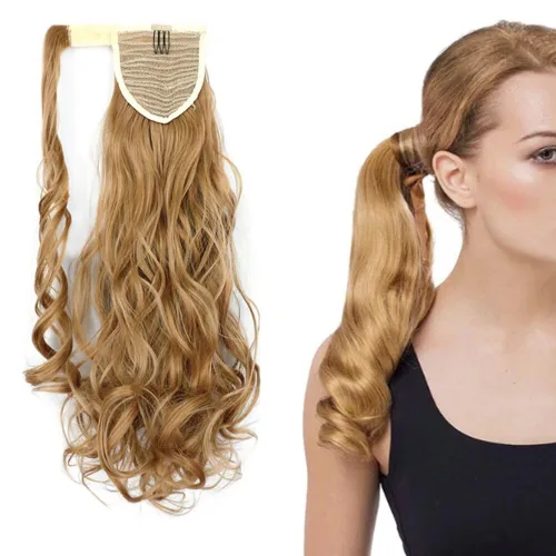 Miniatura 15 de Extensión de cola de caballo de 18 pulgadas para mujer, 3.53 onzas, fibra sintética natural japonesa resistente al calor, color negro azabache #1