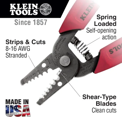 Miniatura 2 de Pelacables/cortador Klein Tools 11045, amarillo 10 – 18 AWG Solid Wire
