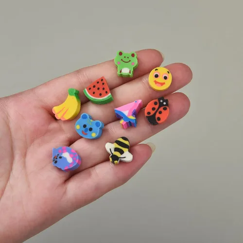 Miniatura 2 de 300 unidades de mini borradores de lápiz para niños, animales y frutas, a granel para regalo de regreso a clases (animales y frutas, pequeño)