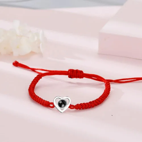 Miniatura 4 de JINLIN Pulseras de proyección personalizadas, pulseras de fotos personalizadas para mujeres y hombres, pulsera con texto en inglés "I Love You