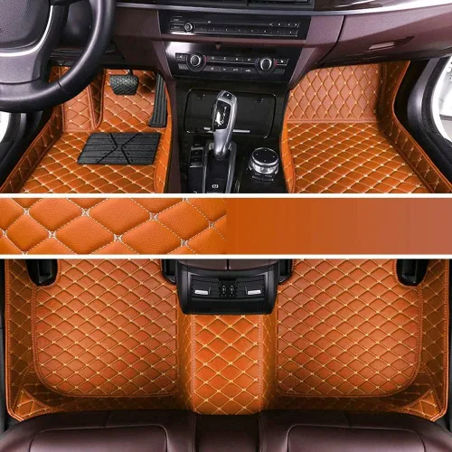 Miniatura 7 de Alfombrillas personalizadas para el 99 % de los sedán, SUV, deportivos, forros de cuero, para todo tipo de clima, tapetes de automóvil (rayas negras)