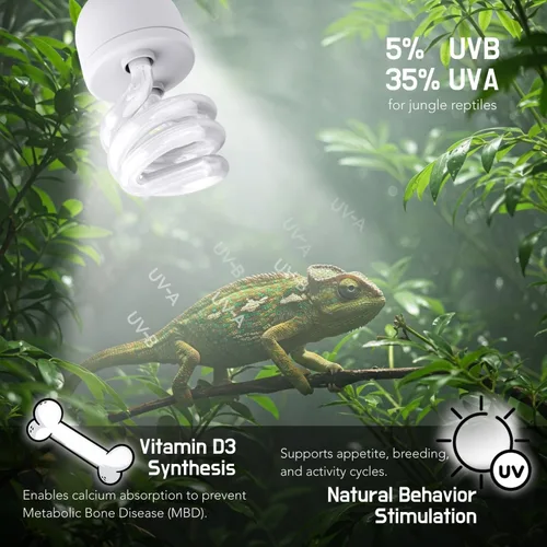 Miniatura 2 de Luz de reptil UVB, bombilla UVB5.0 de 13 W, lámpara de bombilla de reptil UVA UVB para leopardo Gecko crestado, tortuga, bombillas Camaleón UVB