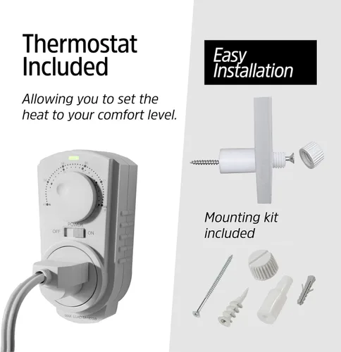 Miniatura 8 de EconoHome - Calentador de pared por convección con termostato - Panel calefactor de pared eléctrico montado de 250 W - Modelo actualizado, 120 V