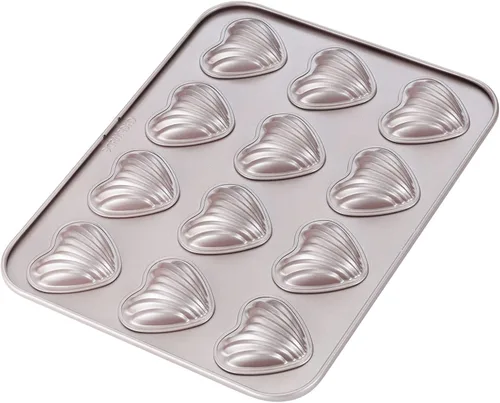 Miniatura 8 de CHEFMADE Molde Madeleine, molde para pastel, 12 cavidades, antiadherente, ovalado, concha Madeline, juego de utensilios para hornear para el horno