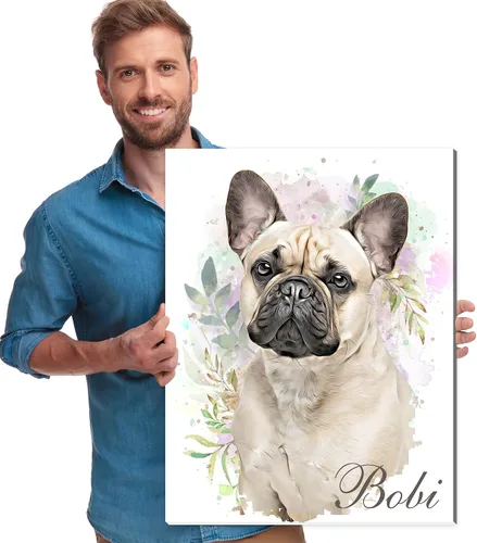Miniatura 13 de Artsadd Impresión conmemorativa personalizada de retrato de mascotas, regalos artísticos hechos en Estados Unidos, lienzo de memoria personalizado
