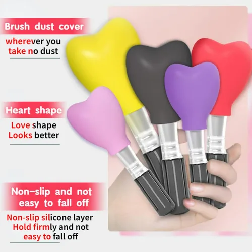 Miniatura 3 de Paquete de 15 brochas de maquillaje reutilizables, fundas de silicona, protector de cepillo cosmético, juego de brochas para sombra de ojos