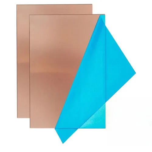 2 Pcs 99.9%+ Pure Copper Sheet, 8 x 12 Inch 24 Gauge Thickness Copper Plates No Scratches, Film Attached Metal Copper Plate for Jewelry Repairs