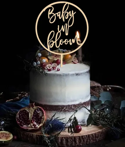 Miniatura 4 de Baby in Bloom - Decoración de pastel de madera para baby shower, perfecta para baby showers, fiestas de revelación de género para niños y niñas