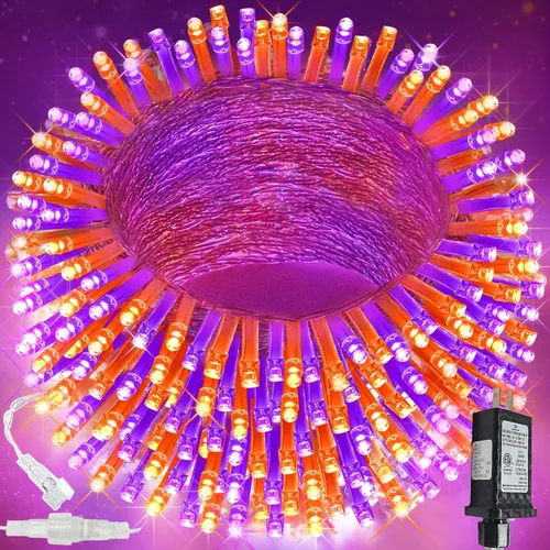Miniatura 24 de Guirnalda de 100 luces LED conectables para interiores y exteriores, luces de Navidad blancas cálidas de 33 pies, impermeables, 13 modos