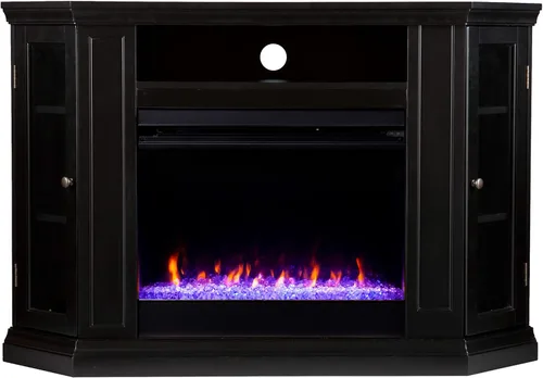 Miniatura 3 de SEI Furniture Claremont Chimenea de esquina eléctrica convertible que cambia de color, color negro