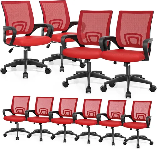 Miniatura 29 de Magshion Silla ergonómica de escritorio de oficina, silla de computadora de malla con respaldo medio, silla giratoria con respaldo transpirable