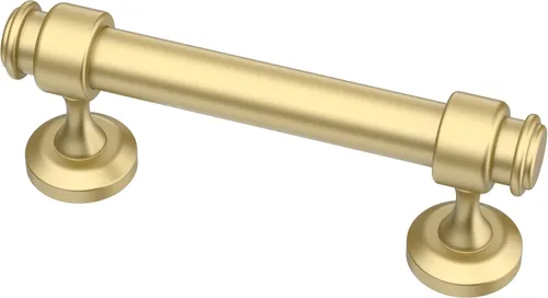 Alzassbg - Paquete de 10 tiradores dorados cepillados para gabinete, manijas de cocina de 3 pulgadas (76mm) de centro a centro de agujero, barra