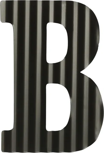 COLLECTIVE HOME - Letras de 12 pulgadas para decoración de pared, letras negras corrugadas decorativas, arte de pared colgante con monograma, B