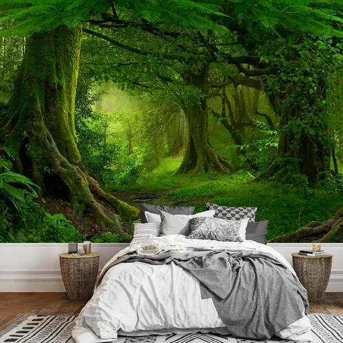 Miniatura 15 de SIGNWIN Mural de pared, paisaje natural con niebla en el bosque, papel tapiz autoadhesivo extraíble, decoración de pared para dormitorio, sala