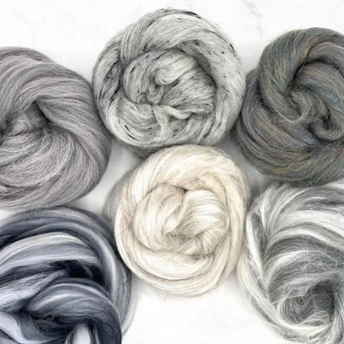 Miniatura 5 de Revolution Fibers Colección Zen Blend Lujosas mezclas de merino, seda, bambú y viscosa Mezcla de fibra base para manualidades para hilado, Blue