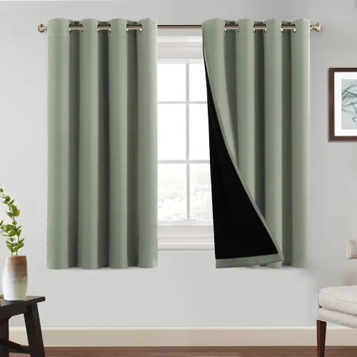 Miniatura 47 de PrinceDeco Paneles de cortina 100 % opacas de 108 pulgadas de largo, completamente opacos, tratamiento de ventana, cortinas forradas con aislamiento