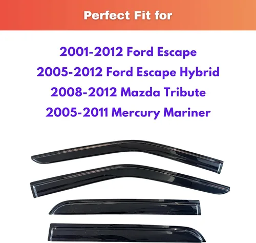 Miniatura 263 de KPY Visor de ventana compatible con Kia Soul 2009-2013, Protector contra lluvia de 4 unidades, deflectores de ventilación de ventana lateral