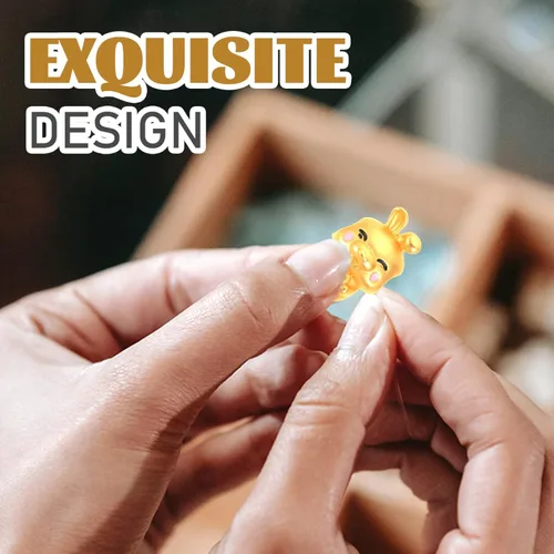 Miniatura 9 de EXCEART Cuentas espaciadoras de conejo, dijes de metal con dije de conejo Feng Shui, llavero de conejito 2023, cuentas del año chino del zodiaco
