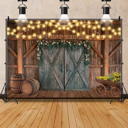 Miniatura 5 de Telón de fondo occidental para decoración de fiesta, fondo de granero, decoración de fiesta de vaquero, pancarta de 10 x 8 pies, diseño de granja