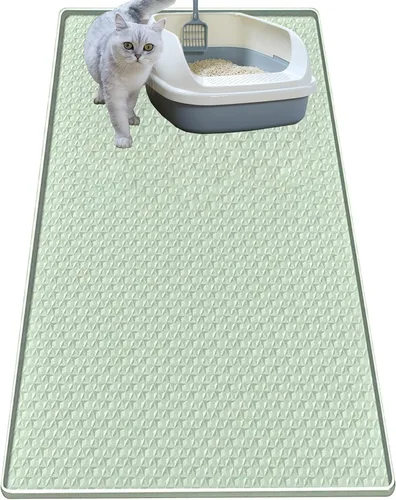Miniatura 14 de Alfombra para Arena de Gatos, Alfombra de Silicona Grande para Caja de Arena - 28 x 22 pulgadas, Impermeable y Antideslizante, Duradero y Fácil