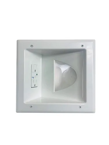 Miniatura 11 de DATA COMM Electronics 45-0231-WH - Caja de salida de medios empotrable USB, gestión de cables en la pared, receptáculo dúplex, puertos USB dobles