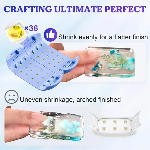 Miniatura 3 de LET'S RESIN Luz UV, Luz de Resina de Dos Caras con Tiempo de Configuración Más Largo (2m, 3m, 5m) con 36 Perlas LED, Lámpara UV de Tamaño Grande