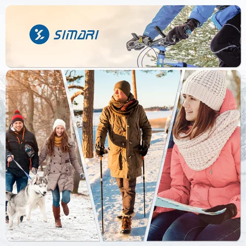 Miniatura 7 de SIMARI - Guantes de invierno para hombres y mujeres, para pantalla táctil, guantes de invierno, guantes de trabajo para correr, conducir, montar
