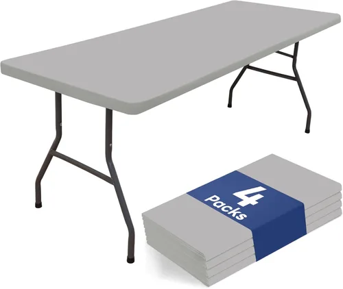 Miniatura 26 de homing Paquete de 4 manteles rectangulares de 4 pies, mantel ajustable de poliéster impermeable, lavable, para picnic, campamento, al aire libre