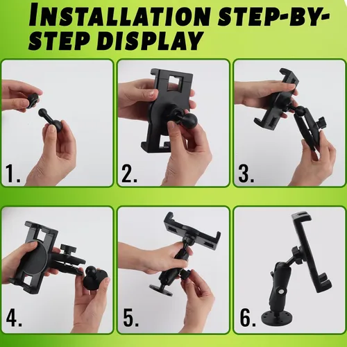 Miniatura 8 de Soporte de metal para tableta, camión, automóvil, vehículo, base de taladro industrial resistente, soporte para tableta, para tableta, tableta