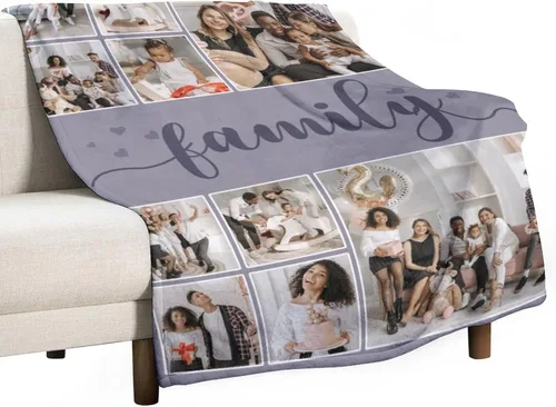 Miniatura 8 de Manta personalizada con fotos: hecha en EE. UU., manta personalizada con regalo conmemorativo de 10 fotos, collage de mantas personalizadas, manta