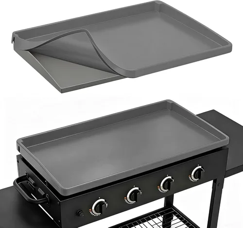 Miniatura 12 de Alfombrilla de silicona para parrilla Blackstone de 36 pulgadas, cubierta de silicona resistente de grado alimenticio, accesorios para parrilla Gris