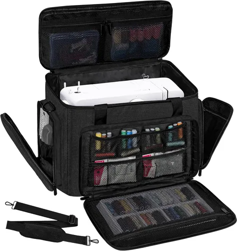 Miniatura 5 de Estuche de transporte para máquina de coser con múltiples bolsillos de almacenamiento para accesorios, bolsa universal de almacenamiento compatible