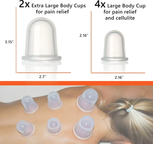 Miniatura 3 de Juego de tazas de masaje para terapia de ventosas, kit de ventosas de acupuntura para terapia de masaje, juego de ventosas de silicona