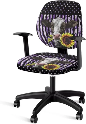 Miniatura 45 de Talayituse - Funda para silla de oficina o computadora con estampado de estrellas de playa, funda de asiento dividida elástica, extraíble y lavable