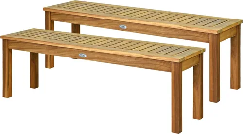 Miniatura 18 de Tangkula Banco de madera para patio, banco de madera maciza para 2 personas con asiento de listones, Loveseat de 39.5 pulgadas de largo con marco