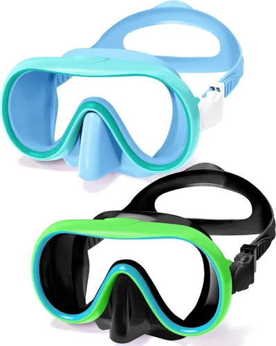 Miniatura 8 de Seago Paquete de 2 gafas de natación con cubierta nasal, gafas de natación para niños de 6 a 14 años, niñas, niños, jóvenes, gafas de natación
