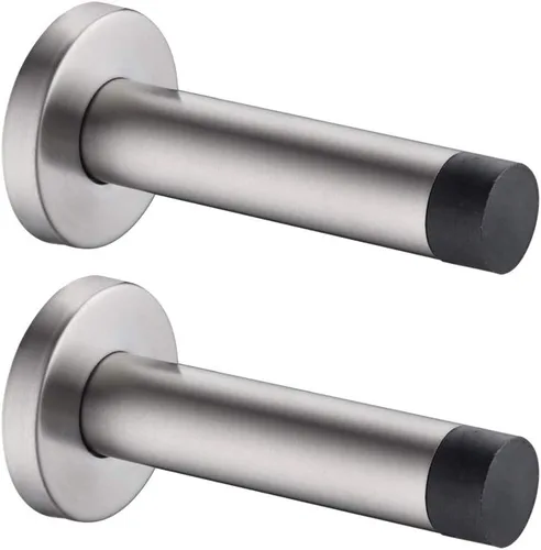 JQK Tope de puerta, acero inoxidable 304 de grosor de 0.039 pulgadas (0.039 in), amortiguador de sonido, tope de puerta, protetor, 2 unidades, Punta
