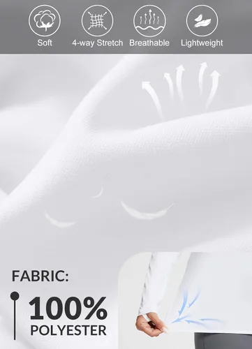 Miniatura 3 de BALEAF - Camisetas de sol de manga larga para mujer, con FPU 50+, para senderismo, ligeras, de secado rápido, protección contra rayos ultravioleta