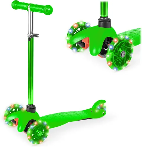Miniatura 14 de Best Choice Products Patinete Mini para niños con ruedas iluminadas, altura ajustable con barra en T, freno de pie - Negro