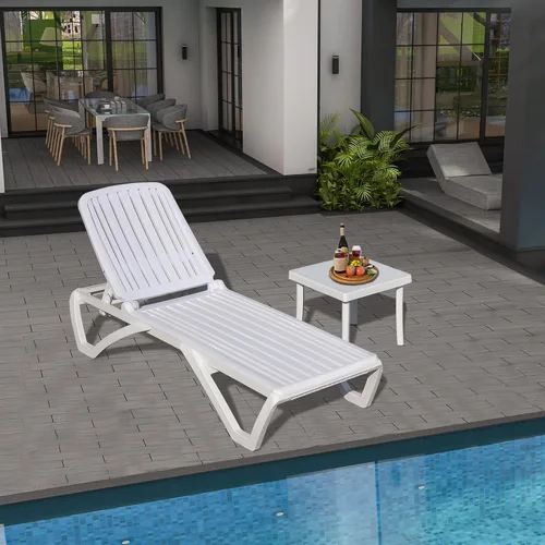 Miniatura 32 de Domi - Tumbona para exteriores, sillón ajustable de aluminio para patio, silla de piscina de plástico para terraza, césped, patio trasero