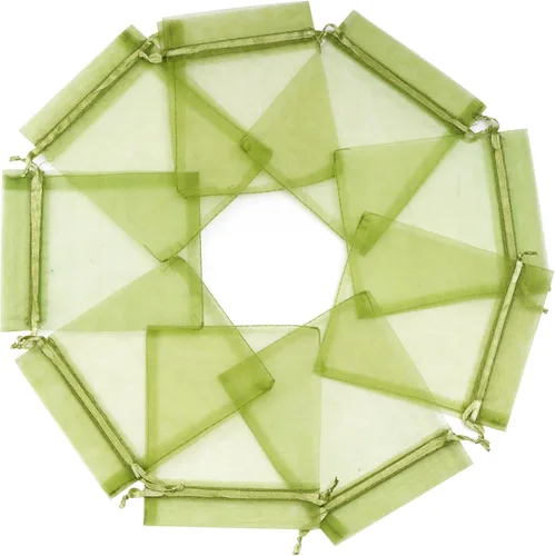 Miniatura 3 de Bskifnn 100 bolsas de organza de satén con cordón, bolsa de organza para el día de la madre, día de San Valentín, Halloween, bolsas de dulces, boda