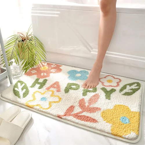 Miniatura 22 de Hi Space - Alfombras de baño de 31.5x19.7 pulgadas, alfombra de baño de hojas grises estilo bohemio antideslizante, lavable a máquina, de microfibra