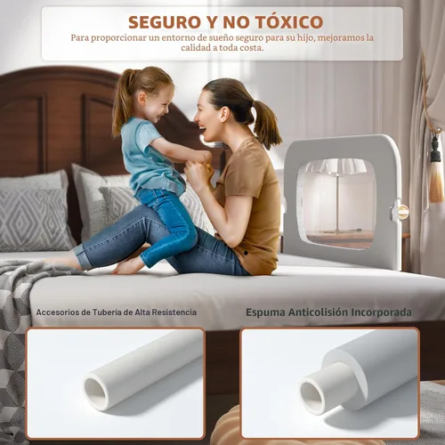 Miniatura 4 de FigTime Baranda de cama para niños pequeños, protector de baranda de cama de bebé para niños, barandas de cama para niños pequeños con ajuste de Gris