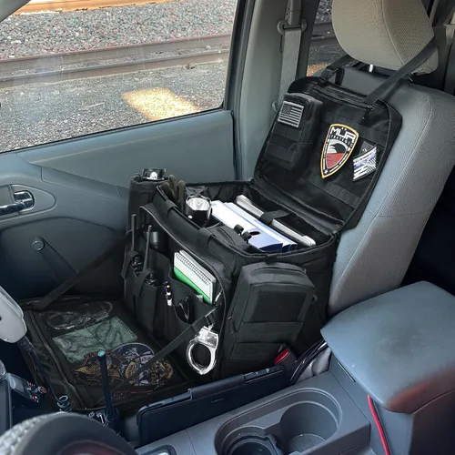 Miniatura 2 de Bolsa de patrulla Trunab para aplicación de la ley, bolsa de servicio policial, organizador de asiento delantero de automóvil compatible con laptop