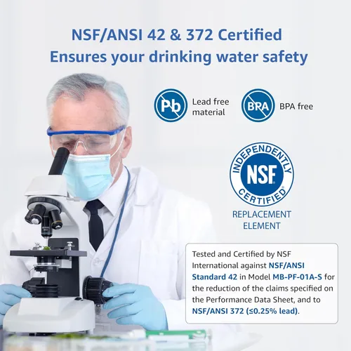 Miniatura 4 de Reemplazo para todo el sistema de filtración de jarra y dispensador Waterdrop®, se ajusta a Waterdrop® WD-PF-01A Plus, reduce el plomo, PFOA/PFOS