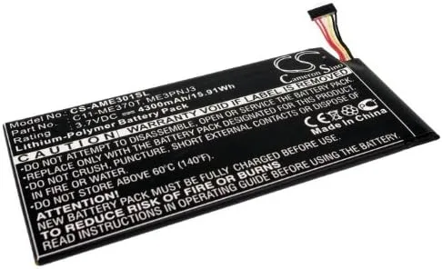 Batería de repuesto para Asus ME370T, MeMO Pad ME370T, MeMO Pad ME370T 16GB PN: Asus 0B200-00120100M-A1A1A-219-17QE, C11-ME370T, ME3PNJ3